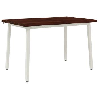 120 x 70 x 75 cm Massivholz Akazie Dunkelbraun und Weiß