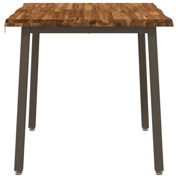 80 x 80 x 75 cm Massivholz Akazie Natur und Kaffee Quadratisch