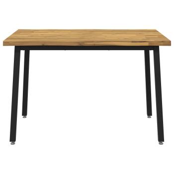 120 x 80 x 75 cm Massivholz Akazie Weiß und Schwarz