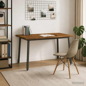 ARDEBO.de - 140 x 80 x 75 cm Massivholz Akazie Natur und Kaffee