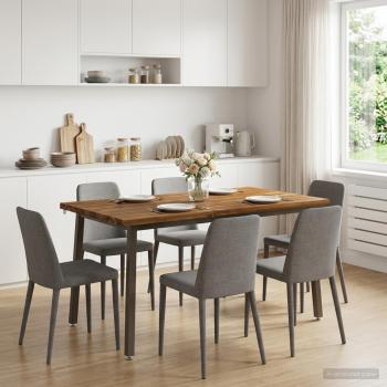140 x 80 x 75 cm Massivholz Akazie Natur und Kaffee