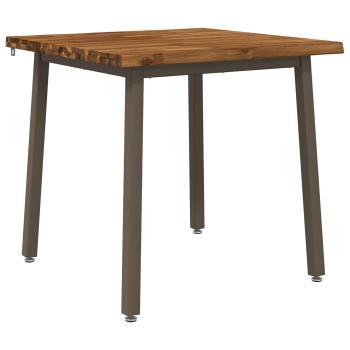90 x 90 x 75 cm Massivholz Akazie Natur und Kaffee Quadratisch