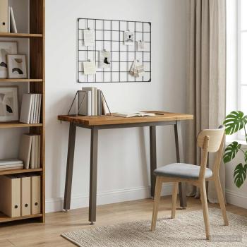 ARDEBO.de - 90 x 55 x 75 cm Massivholz Akazie Natur und Kaffee Rechtwinklig
