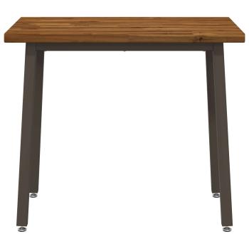 90 x 55 x 75 cm Massivholz Akazie Natur und Kaffee Rechtwinklig