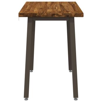 90 x 55 x 75 cm Massivholz Akazie Natur und Kaffee Rechtwinklig