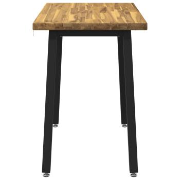 90 x 55 x 75 cm Massivholz Akazie Weiß und Schwarz Rechtwinklig