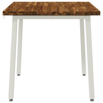 70 x 70 x 75 cm Massivholz Akazie Natürlich und Weiß