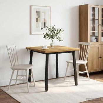 ARDEBO.de - 70 x 70 x 75 cm Massivholz Akazie Weiß und Schwarz Quadratisch