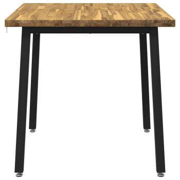 70 x 70 x 75 cm Massivholz Akazie Weiß und Schwarz Quadratisch