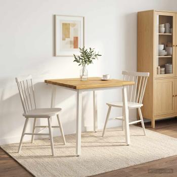 ARDEBO.de - 70 x 70 x 75 cm Massivholz Akazie Weiß Quadratisch