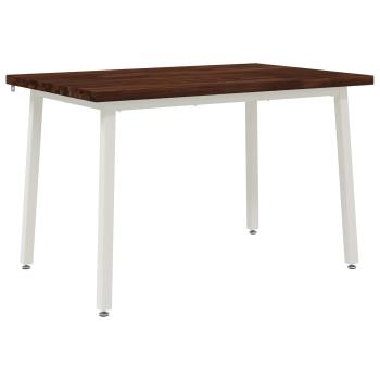 120 x 70 x 75 cm Massivholz Akazie Dunkelbraun und Weiß
