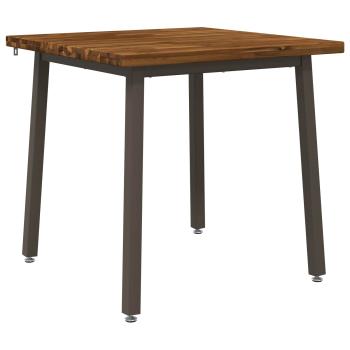 80 x 80 x 75 cm Massivholz Akazie Natur und Kaffee Quadratisch