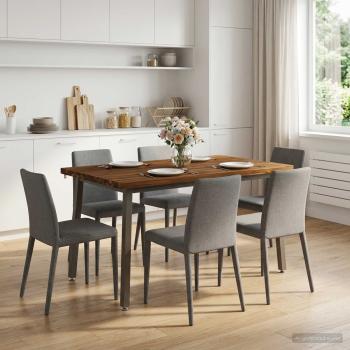 120 x 80 x 75 cm Massivholz Akazie Natur und Kaffee