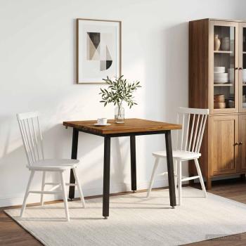 ARDEBO.de - 90 x 90 x 75 cm Massivholz Akazie Nat?rlich und Schwarz