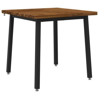 90 x 90 x 75 cm Massivholz Akazie Nat?rlich und Schwarz