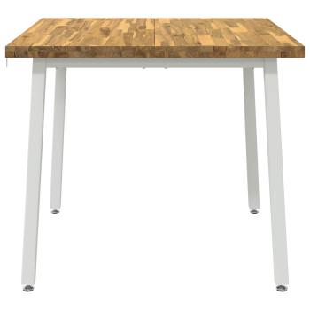 Quadratischer Esstisch 90 x 90 x 75 cm Massivholz Akazie Weiß