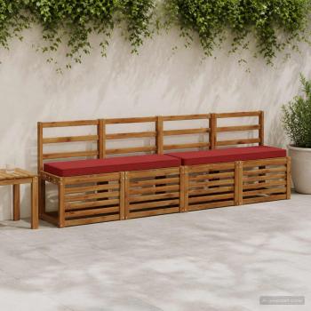 ARDEBO.de - 1-teiliges Bankkissen VUGHT 100 % Polyester Weinrot