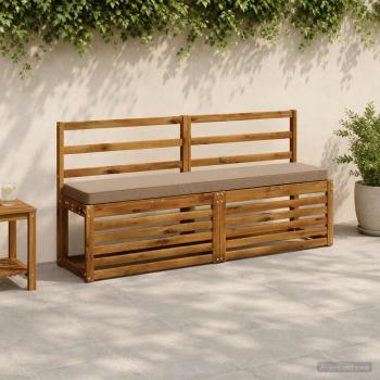 ARDEBO.de - 2-teilige Bankkissen VUGHT 2 stk. 100 % Polyester Taupe