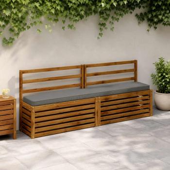 ARDEBO.de - 2-teilige Bankkissen VUGHT 2 stk. 100 % Polyester Grau