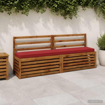 ARDEBO.de - 2-teilige Bankkissen VUGHT 2 stk. 100 % Polyester Weinrot