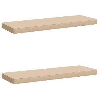 ARDEBO.de - 2-teilige Bankkissen VUGHT 2 stk. 100 % Polyester Creme