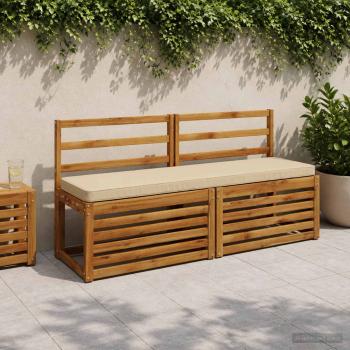 ARDEBO.de - 2-teilige Bankkissen VUGHT 2 stk. 100 % Polyester Beige
