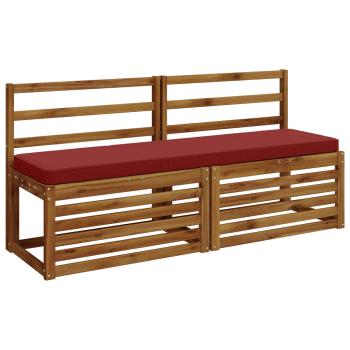 2-teilige Bankkissen VUGHT 2 stk. 100 % Polyester Weinrot