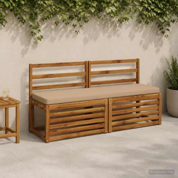 ARDEBO.de - 2-teilige Bankkissen VUGHT 2 stk. 100 % Polyester Sand