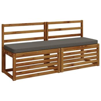 2-teilige Bankkissen VUGHT 2 stk. 100 % Polyester Grau