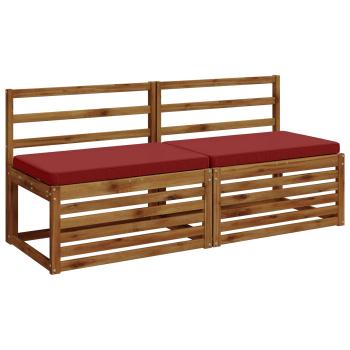 2-teilige Bankkissen VUGHT 2 stk. 100 % Polyester Weinrot