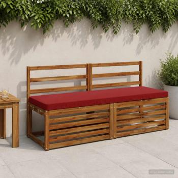 ARDEBO.de - 2-teilige Bankkissen VUGHT 2 stk. 100 % Polyester Weinrot