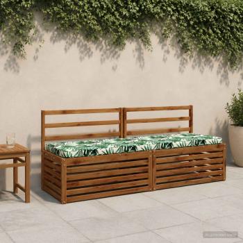 ARDEBO.de - 2-teilige Bankkissen VUGHT 2 stk. 100 % Polyester Blattmuster