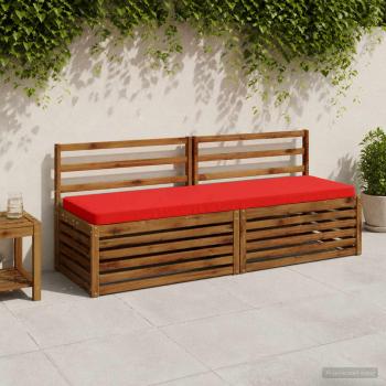 ARDEBO.de - 2-teilige Bankkissen VUGHT 2 stk. 100 % Polyester Rot