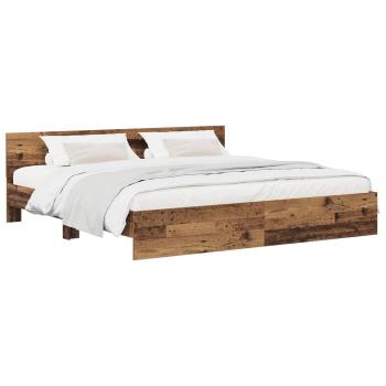 Bettgestell mit Kopfteil Altholz 200 x 200 cm Holzwerkstoff