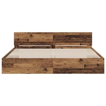 Bettgestell mit Kopfteil Altholz 200 x 200 cm Holzwerkstoff
