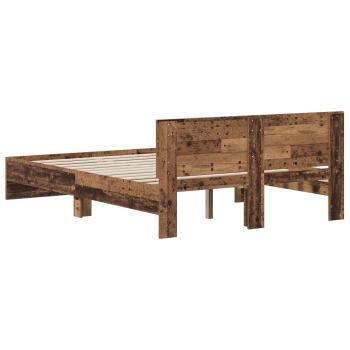 Bettgestell mit Kopfteil Altholz 140 x 200 cm Holzwerkstoff