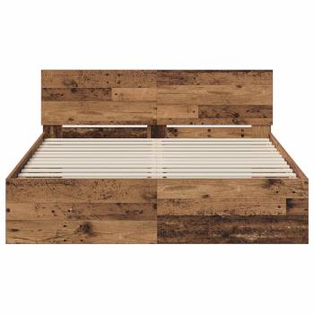 Bettgestell mit Kopfteil Altholz 160 x 200 cm Holzwerkstoff