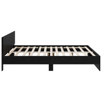 Bettgestell mit Kopfteil Schwarz Eichen-Optik 200 x 200 cm