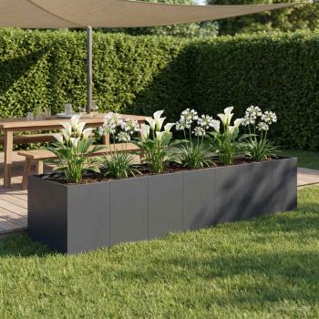 ARDEBO.de - Garten-Pflanzgefäß Anthrazit 280 x 80 x 60 cm