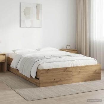 ARDEBO.de - Bettgestell mit Stauraum Artisan-Eiche 140 x 190 cm