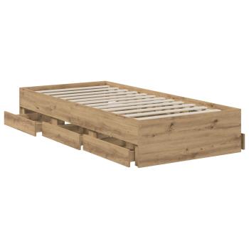 Bettgestell mit Stauraum mit Speicher Artisan-Eiche 90 x 200 cm