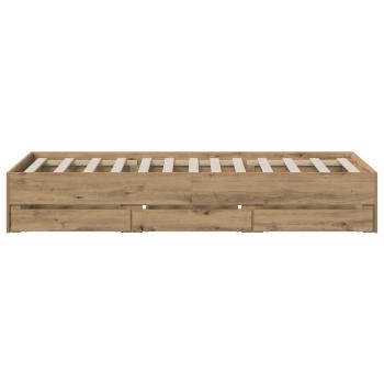 Bettgestell mit Stauraum mit Speicher Artisan-Eiche 90 x 200 cm