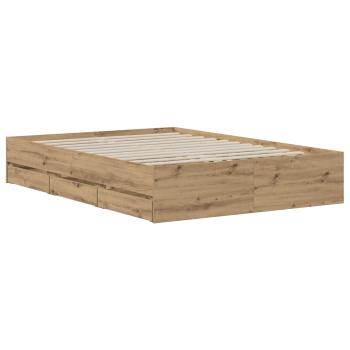 Bettgestell mit Stauraum Artisan-Eiche 120 x 200 cm