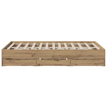 Bettgestell mit Stauraum Artisan-Eiche 120 x 200 cm