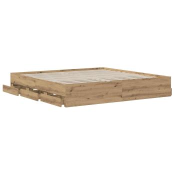 Bettgestell mit Stauraum Artisan-Eiche 180 x 200 cm