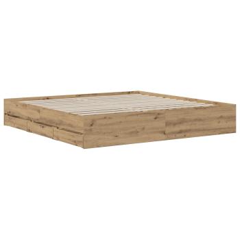 Bettgestell mit Stauraum Artisan-Eiche 180 x 200 cm