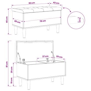 Aufbewahrungsbank mit Kissen Artisan-Eiche 82 x 42 x 46 cm