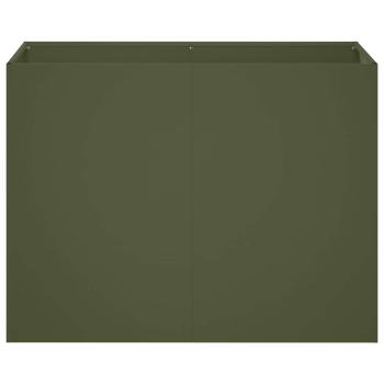 Garten-Pflanzgefäß Olivgrün 80 x 40 x 60 cm Kaltgewalzter Stahl