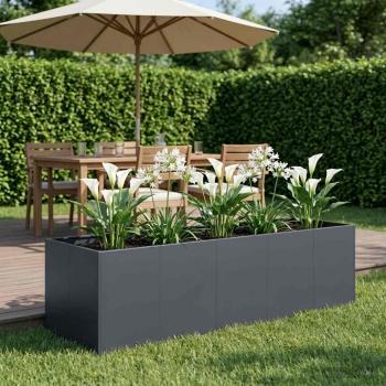 ARDEBO.de - Garten-Pflanzgefäß Anthrazit 200 x 80 x 60 cm