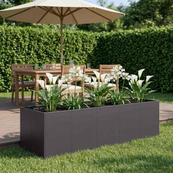 ARDEBO.de - Garten-Pflanzgef?? Schwarz 200 x 80 x 60 cm Kaltgewalzter Stahl